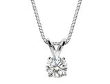 1/2 Carat (ctw H-I, I2-I3) Diamond Solitaire Pendant Necklace in 14K White Gold with Chain